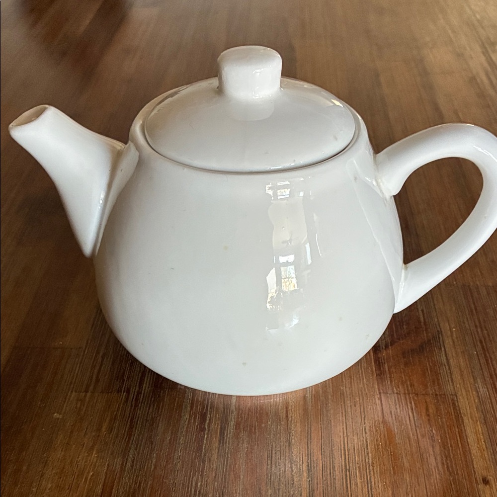 Classic White Ceramic Teapot